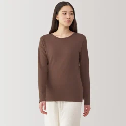 Hauts Et T‐Shirts|Sous‐Vêtements^Muji T‐shirt manches longues col rond en coton et laine chauds pour femme