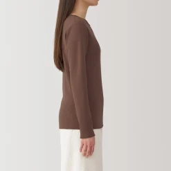 Hauts Et T‐Shirts|Sous‐Vêtements^Muji T‐shirt manches longues col rond en coton et laine chauds pour femme