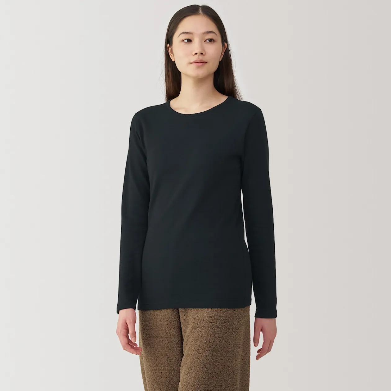 Hauts Et T‐Shirts|Sous‐Vêtements^Muji T‐shirt manches longues col rond en coton et laine chauds pour femme