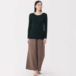 Hauts Et T‐Shirts|Sous‐Vêtements^Muji T‐shirt manches longues col rond en coton chaud pour femme