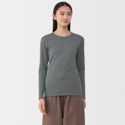 Hauts Et T‐Shirts|Sous‐Vêtements^Muji T‐shirt manches longues col rond en coton épais et chaud pour femme
