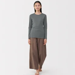 Hauts Et T‐Shirts|Sous‐Vêtements^Muji T‐shirt manches longues col rond en coton épais et chaud pour femme