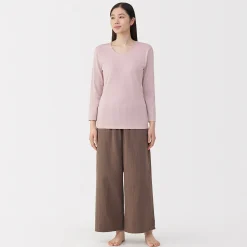 Hauts Et T‐Shirts|Sous‐Vêtements^Muji T‐shirt manches longues col U en coton épais et chaud pour femme