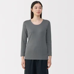Hauts Et T‐Shirts|Sous‐Vêtements^Muji T‐shirt manches longues col U en coton épais et chaud pour femme