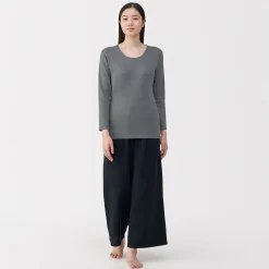 Hauts Et T‐Shirts|Sous‐Vêtements^Muji T‐shirt manches longues col U en coton épais et chaud pour femme