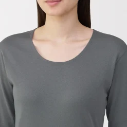 Hauts Et T‐Shirts|Sous‐Vêtements^Muji T‐shirt manches longues col U en coton épais et chaud pour femme