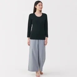 Hauts Et T‐Shirts|Sous‐Vêtements^Muji T‐shirt manches longues col U en coton épais et chaud pour femme