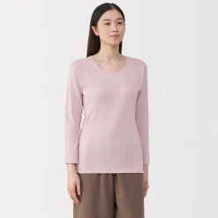 Hauts Et T‐Shirts|Sous‐Vêtements^Muji T‐shirt manches longues col U en coton épais et chaud pour femme