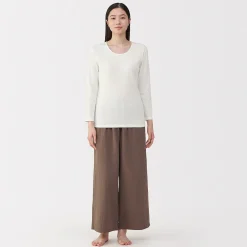 Hauts Et T‐Shirts|Sous‐Vêtements^Muji T‐shirt manches longues col U en coton épais et chaud pour femme
