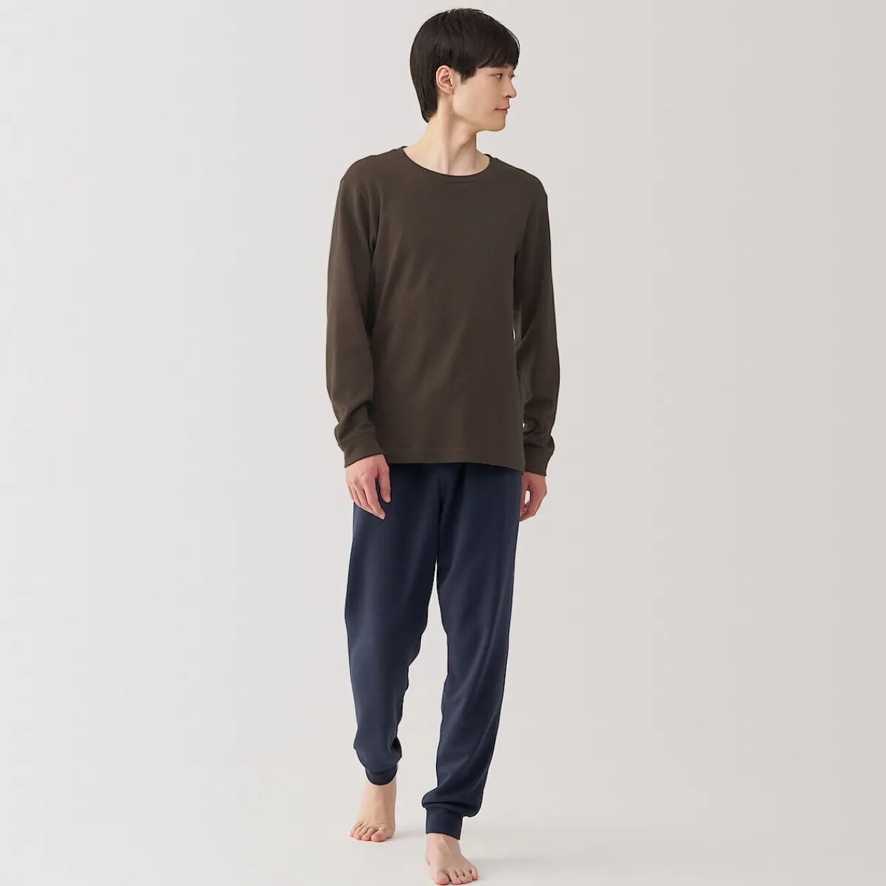 Hauts Et T‐Shirts|Sous‐Vêtements^Muji T‐shirt manches longues col rond en coton et laine chauds pour homme