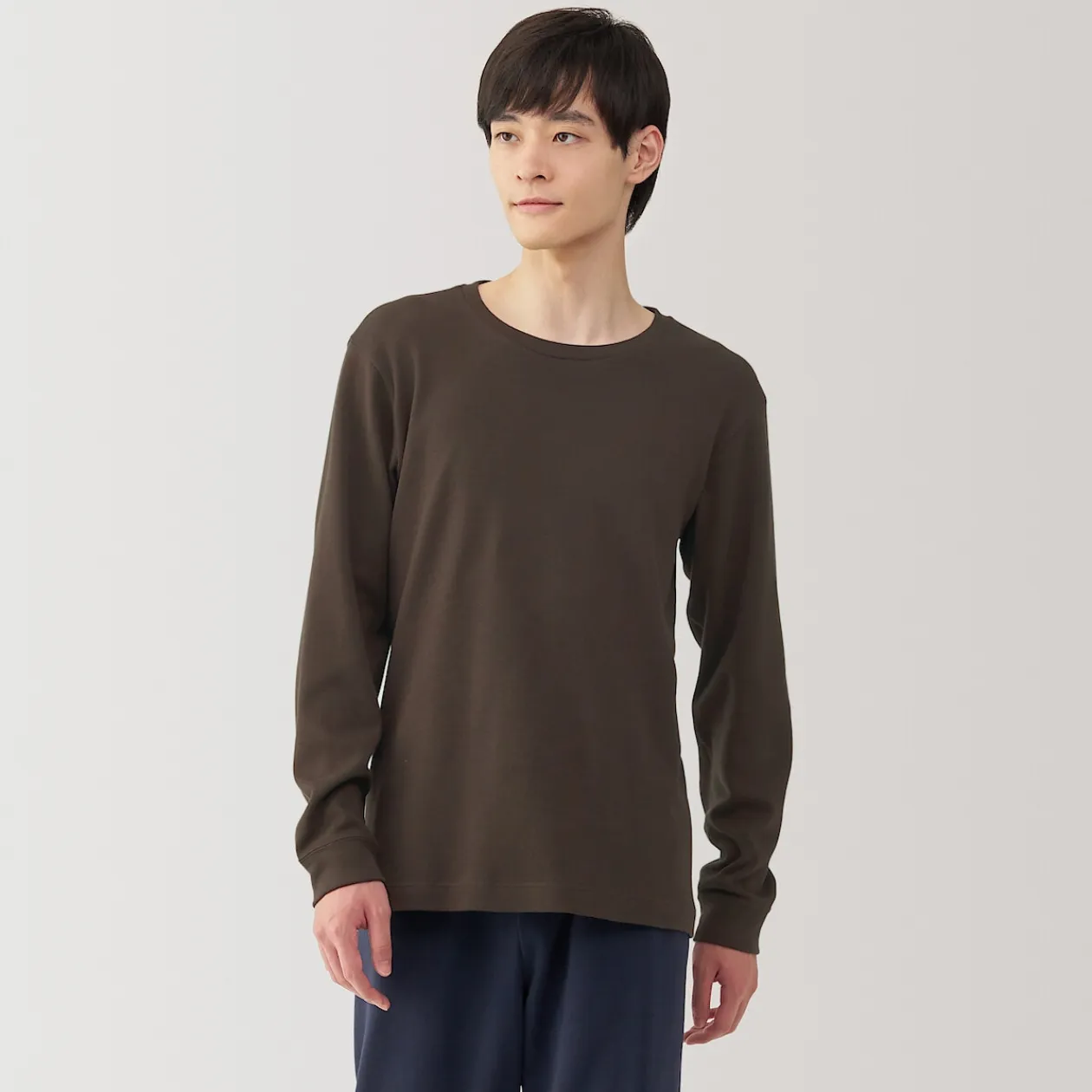 Hauts Et T‐Shirts|Sous‐Vêtements^Muji T‐shirt manches longues col rond en coton et laine chauds pour homme