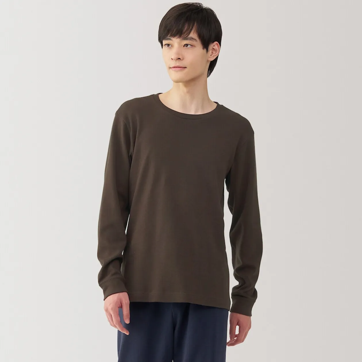 Hauts Et T‐Shirts|Sous‐Vêtements^Muji T‐shirt manches longues col rond en coton et laine chauds pour homme