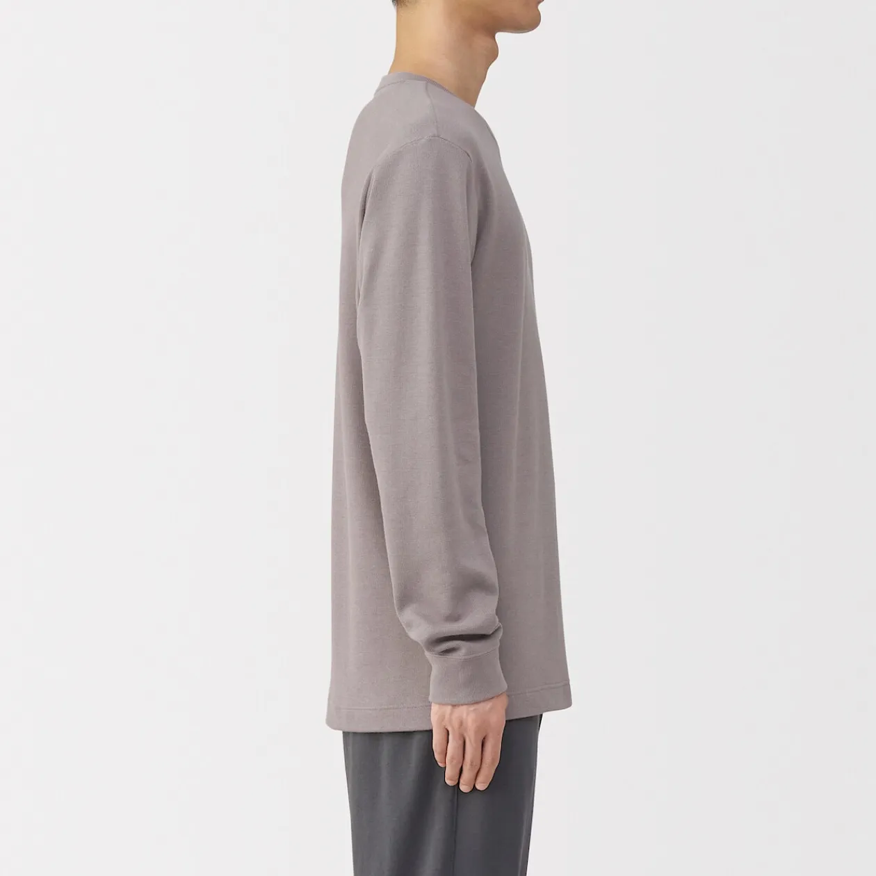Hauts Et T‐Shirts|Sous‐Vêtements^Muji T‐shirt manches longues col rond en coton et laine chauds pour homme