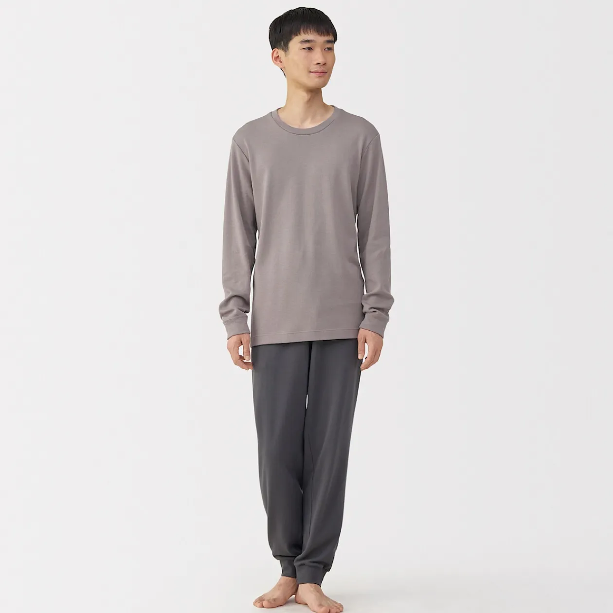 Hauts Et T‐Shirts|Sous‐Vêtements^Muji T‐shirt manches longues col rond en coton et laine chauds pour homme