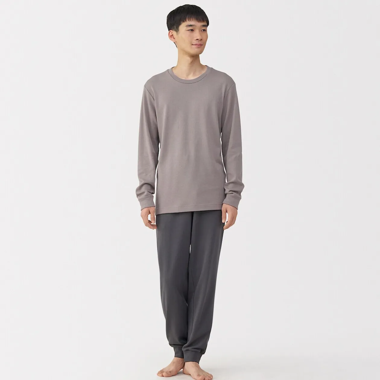 Hauts Et T‐Shirts|Sous‐Vêtements^Muji T‐shirt manches longues col rond en coton et laine chauds pour homme