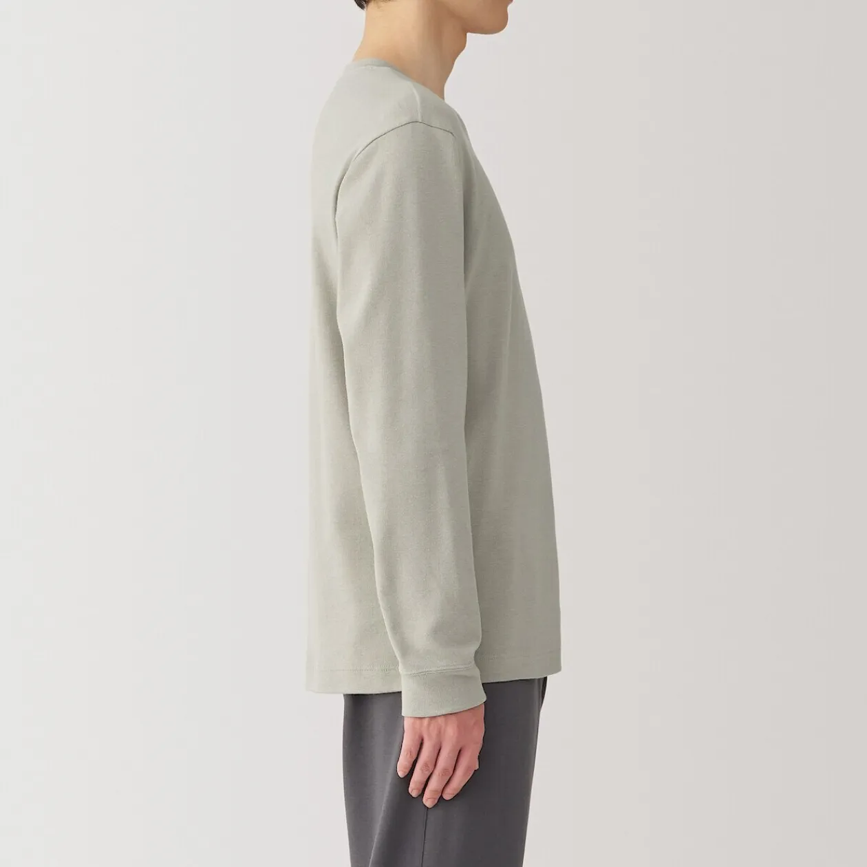 Hauts Et T‐Shirts|Sous‐Vêtements^Muji T‐shirt manches longues col rond en coton et laine chauds pour homme