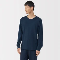 Hauts Et T‐Shirts|Sous‐Vêtements^Muji T‐shirt manches longues col rond en coton et laine chauds pour homme