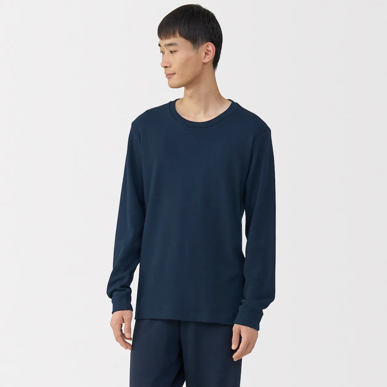 Hauts Et T‐Shirts|Sous‐Vêtements^Muji T‐shirt manches longues col rond en coton et laine chauds pour homme