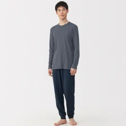 Hauts Et T‐Shirts|Sous‐Vêtements^Muji T‐shirt manches longues col crew en coton chaud pour homme