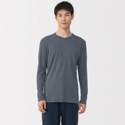Hauts Et T‐Shirts|Sous‐Vêtements^Muji T‐shirt manches longues col crew en coton chaud pour homme