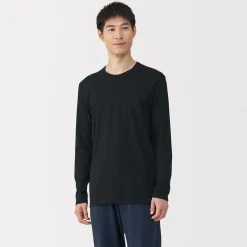 Hauts Et T‐Shirts|Sous‐Vêtements^Muji T‐shirt manches longues col crew en coton chaud pour homme