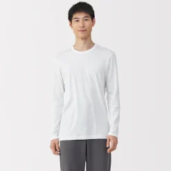 Hauts Et T‐Shirts|Sous‐Vêtements^Muji T‐shirt manches longues col crew en coton chaud pour homme