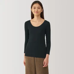 Hauts Et T‐Shirts|Sous‐Vêtements^Muji T‐shirt manches longues col U en coton chaud pour femme