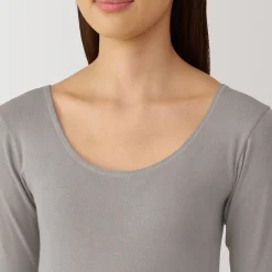 Hauts Et T‐Shirts|Sous‐Vêtements^Muji T‐shirt manches longues col U en coton chaud pour femme