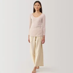 Hauts Et T‐Shirts|Sous‐Vêtements^Muji T‐shirt manches longues col U en coton chaud pour femme