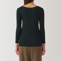 Hauts Et T‐Shirts|Sous‐Vêtements^Muji T‐shirt manches longues col U en coton chaud pour femme