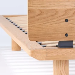 Lits^Muji Tête de lit plateforme double en chêne