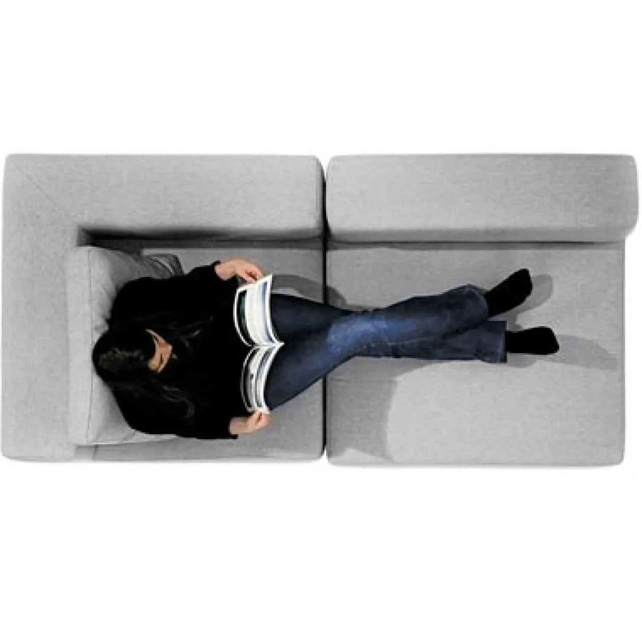 Canapés Et Repose-Pieds^Muji Unité d'angle de canapé modulable noir/marron