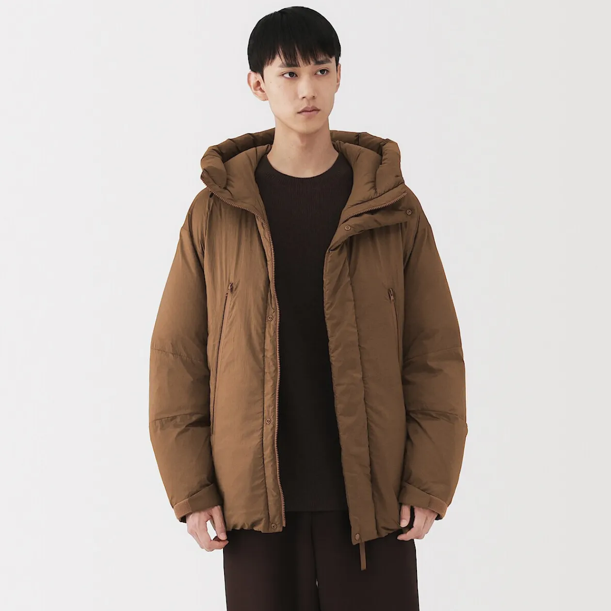 Vestes Et Manteaux^Muji Veste à capuche en duvet pour homme – Marron Moka