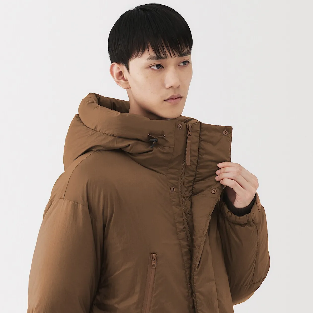 Vestes Et Manteaux^Muji Veste à capuche en duvet pour homme – Marron Moka
