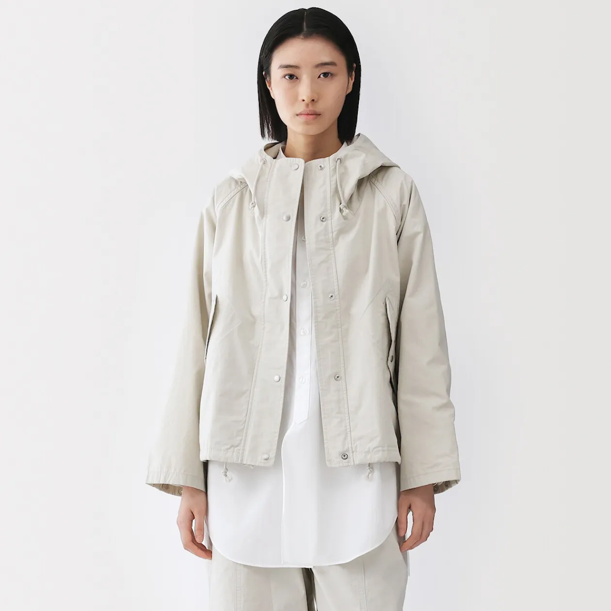 Vestes Et Manteaux^Muji Veste à capuche en toile de coton léger pour femme