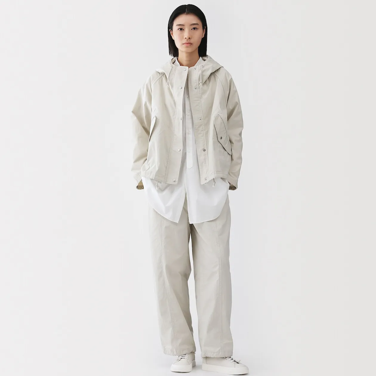 Vestes Et Manteaux^Muji Veste à capuche en toile de coton léger pour femme
