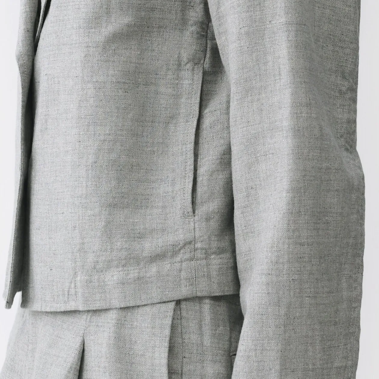 Vestes Et Manteaux^Muji Veste courte à chevrons en mélange de lin pour femme Gris