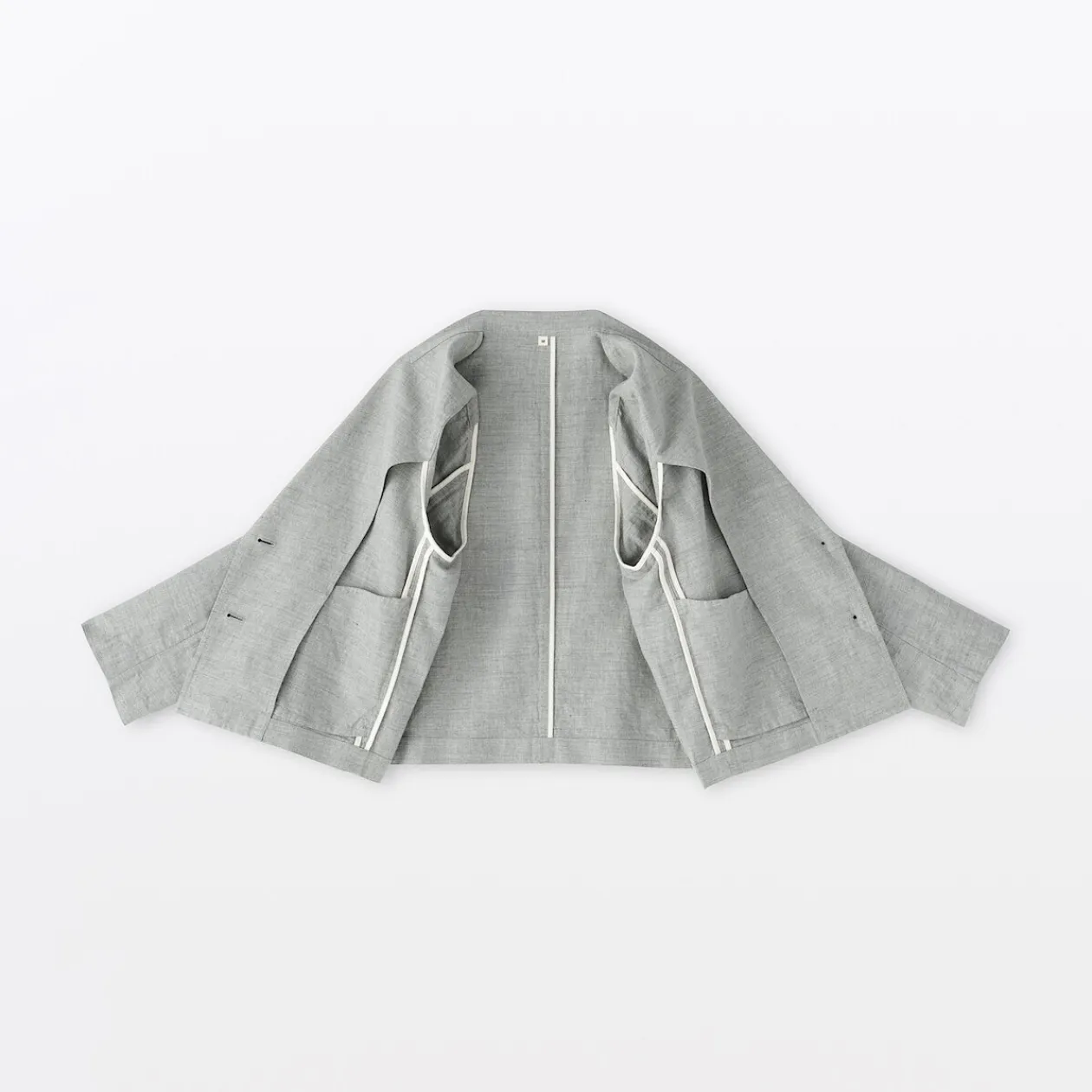 Vestes Et Manteaux^Muji Veste courte à chevrons en mélange de lin pour femme Gris