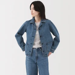 Vestes Et Manteaux^Muji Veste de travail en denim mélangé kapok pour femme