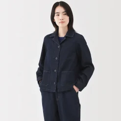 Vestes Et Manteaux^Muji Veste de travail en denim mélangé kapok pour femme