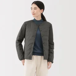 Vestes Et Manteaux^Muji Veste légère pliable en nylon recyclé sans col pour femme
